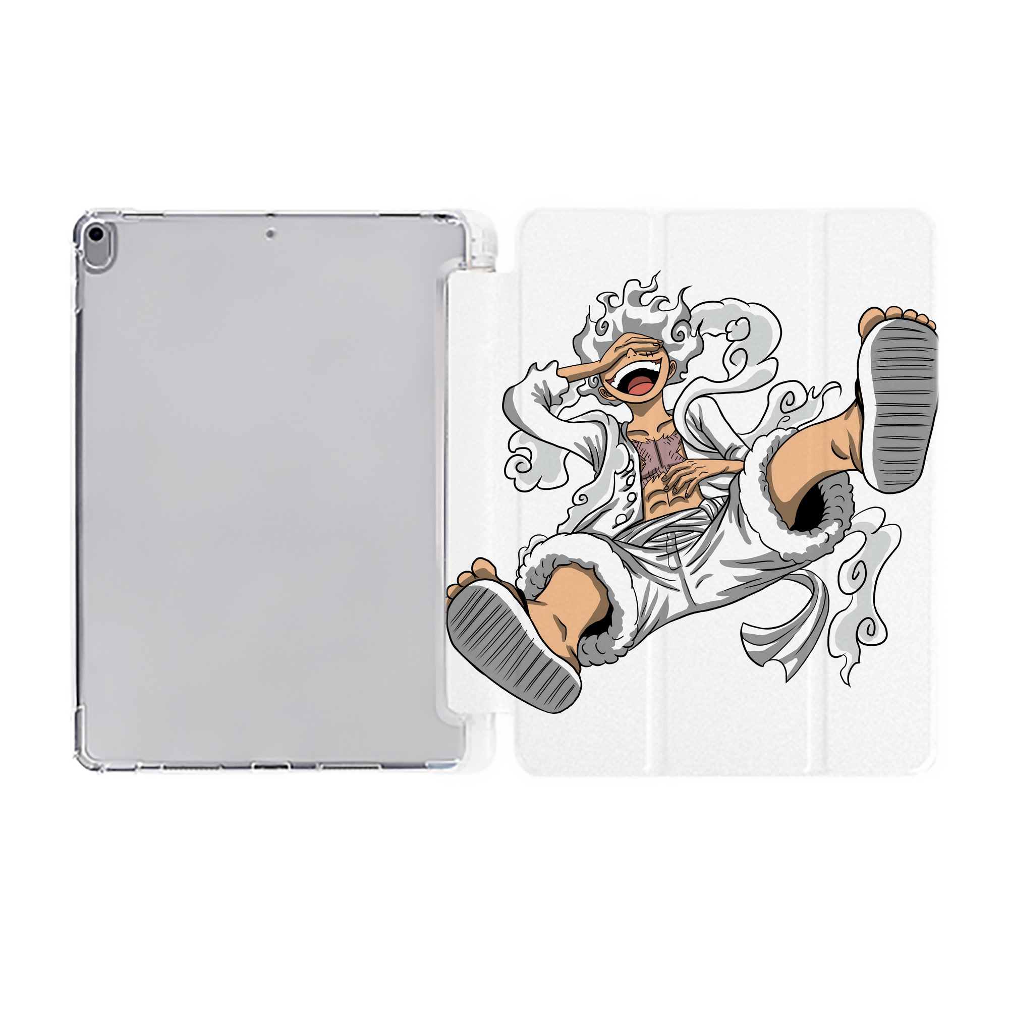（画像用） ワンピース モンキー・D・ルフィ ONE PIECE Monkey D. Luffy IPad ケース ペン収納付き 三つ折りスタンド PUレザー×シリコン 対応機種9.5/10.5/10.9インチ